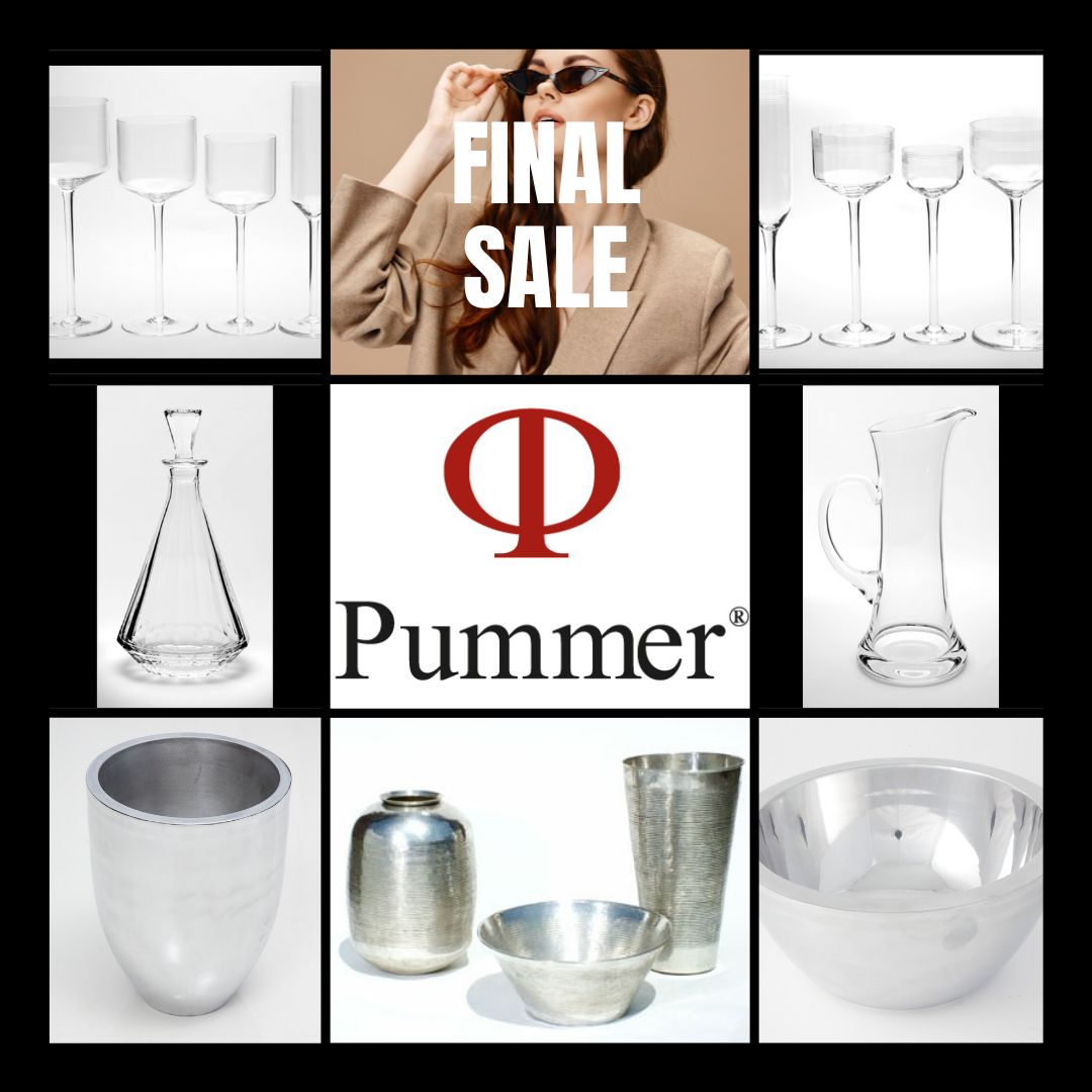 Final Sale — Lambert crystal glassware and hand-finished aluminum bowls